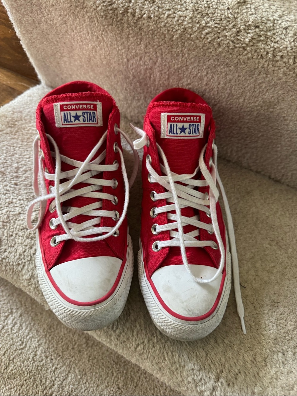 Converse Red Canvas Sneakers with White Trim